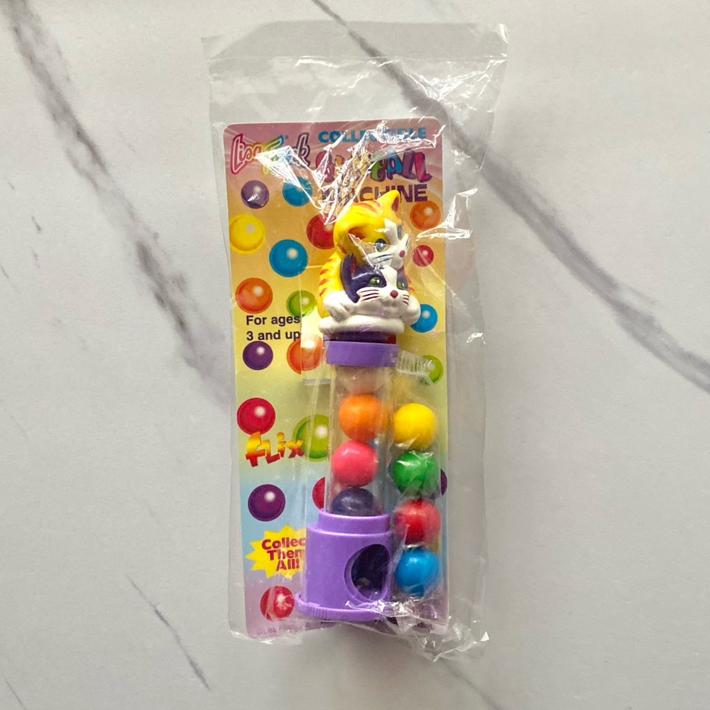 VTG Lisa Frank kittens mini purple gumball dispenser - SIP